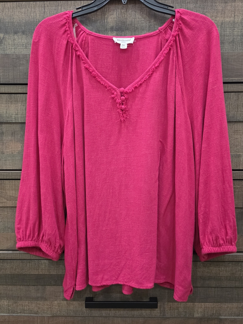 Westbound Fuchsia Peasant Blouse - Women's Top